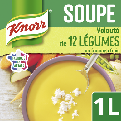 Soupe Velouté de 12 légumes au fromage frais KNORR & LA POTAGERE, Brique 1L