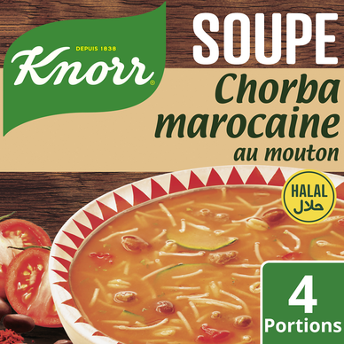 Soupe déshydratée Chorbamarocaine au mouton - halal KNORR 4 portions