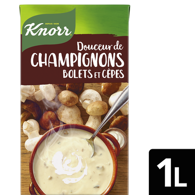 Soupe Douceur champignons cèpes Crème fraîche française KNORR & LA POTAGERE, 1 L
