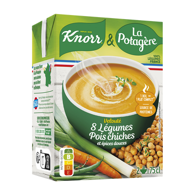 Soupe Velouté 8 légumes, pois chiches, épices douces KNORR & LA POTAGERE, 75cl