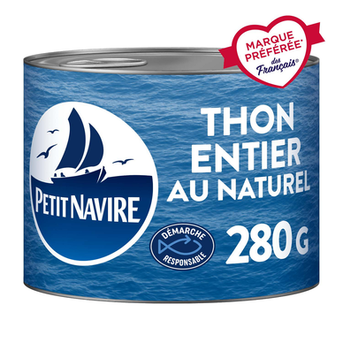 Thon au Naturel Démarche Responsable PETIT NAVIRE - 280g poids net égoutté