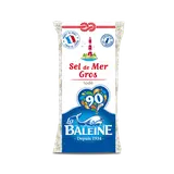 Gros sel blanc iodé LA BALEINE, sachet de 1kg