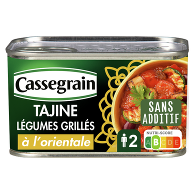 Tajine légumes grillés coriandre & raisins secs CASSEGRAIN - Boîte 375g