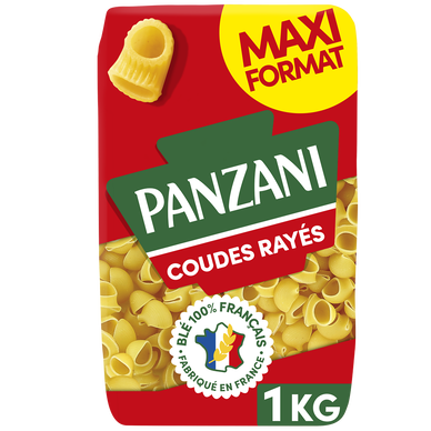Pâtes COUDES RAYES blé Français PANZANI - 1kg
