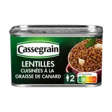 Lentilles cuisinées graisse de canard et oignon grelots CASSEGRAIN - Boîte 410g