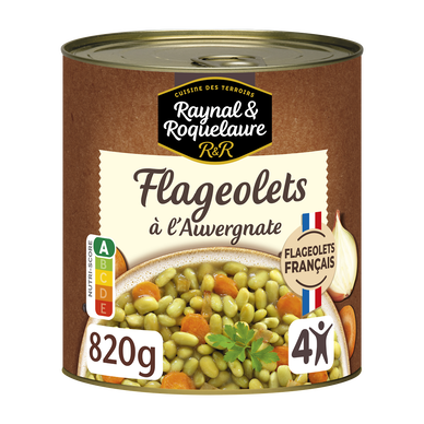 Flageolets cuisinés à l'Auvergnate RAYNAL ET ROQUELAURE - Boîte 820g