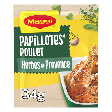 Assaisonnement papillottes de poulet aux herbes de Provence MAGGI, sachet de 34g