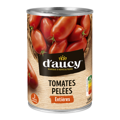 Tomates pelées chair ferme  D'AUCY - Boîte de 235g net égoutté