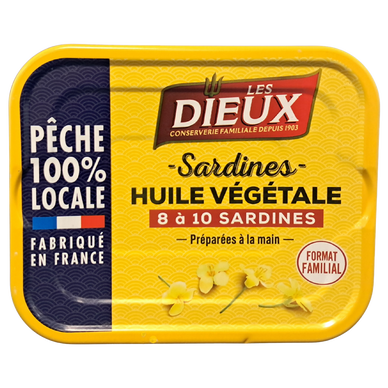 Sardines à l'huile végétale Le trésor LES DIEUX, 232g