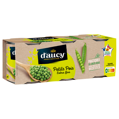 Petits pois extra fins Cultivé en France D'AUCY - Lot de 3x140g