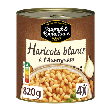 Haricots blancs cuisinés à l'Auvergnate RAYNAL ET ROQUELAURE - Boîte de 820g