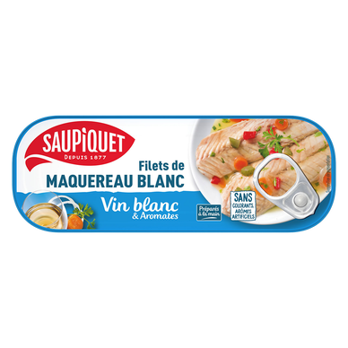 Filets de Maquereau Blanc au Vin Blanc SAUPIQUET, 176g