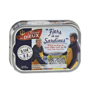 Sardines fiers de nos sardines, LES DIEUX, boîte 1/6, 115g