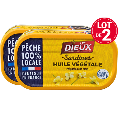 Sardines à l'huile LES DIEUX, 2x69g