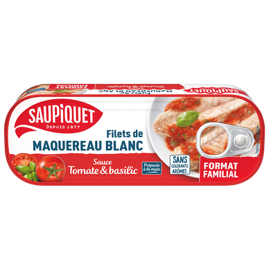 Filets de Maquereau Blanc Tomate Basilic SAUPIQUET, 226g