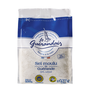 Sel de Guérande moulu LE GUERANDAIS, sachet de 500g