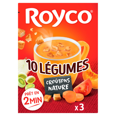 Velouté 10 légumes croûtons romarin ROYCO, 3 sachets 76g