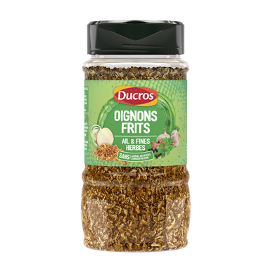 Oignon frits assaisonnés à l'ail persil et au poivre noir DUCROS 140g