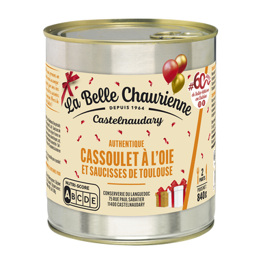 Cassoulet au confit d'oie LA BELLE CHAURIENNE, Boîte de 840g