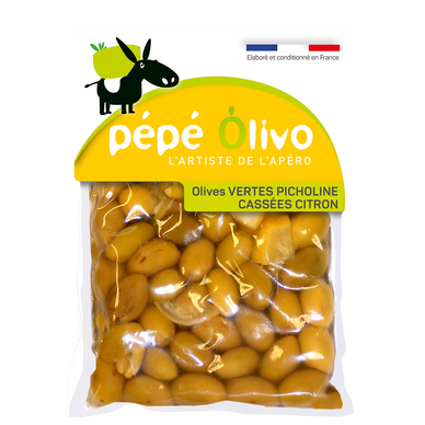 Olives Picholines Cassées au Citron 180g