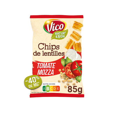 Chips de lentilles tomate mozzarella et basilic Natur'& bon VICO, 85g