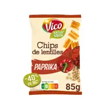 Biscuits apéritifs Natur'&bon chips de lentilles goût paprika VICO, sachet 85g