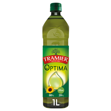 Huiles Combinées Optima olive + tournesol TRAMIER, 1L