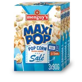 Maxi pop corn légèrement salé MENGUY'S, 3 sachets micro ondes, 270g