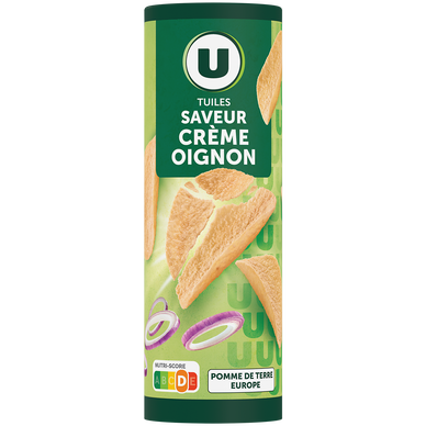 Tuiles goût crème et oignon  boîte  de 170g