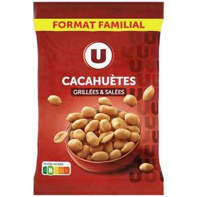 Cacahuètes grillées et salées  sachet de 500g