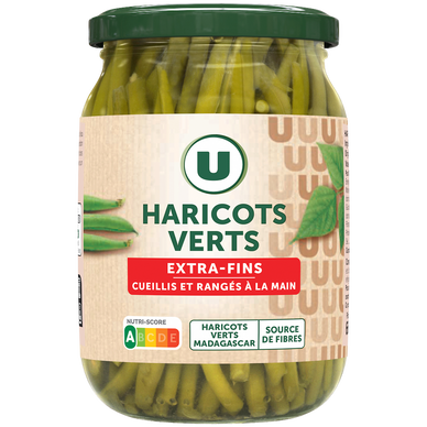Haricots verts extra-fins - Bocal de 345g net égoutté