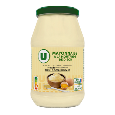 Mayonnaise à la moutarde de Dijon sans colorant bocal 470g