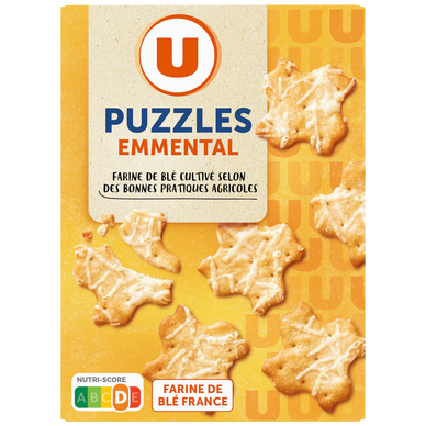 Biscuits apéritifs Crackers Puzzles emmental 105g