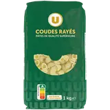 Pâtes Coudes rayés qualité supérieure, sachet de 1kg