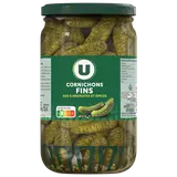 Cornichons fins pasteurisés au vinaigre  bocal de 360g