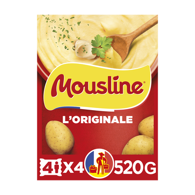 Purée nature MOUSLINE, 4 sachets pour 4 personnes 4x130g 520g