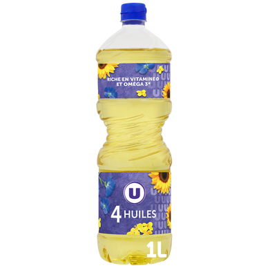 Huile Mélange 4 huiles Bouteille 1L