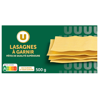 Pâtes à Lasagnes qualité supérieure boîte de 500g