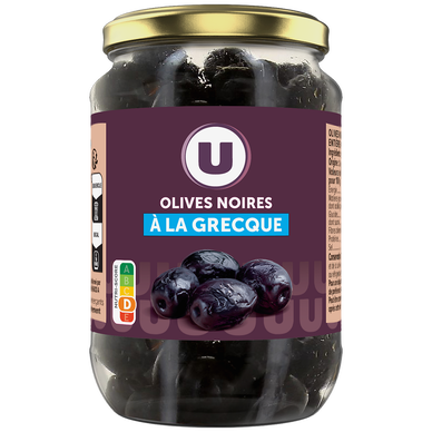 Olives noires entières façon grecque  bocal de 235g