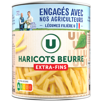 Haricots beurre extra-fins - Boîte de 440g net égoutté