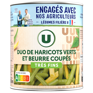 Mélange haricots verts et beurre très fins - Boîte de 455g net égoutté