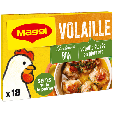 Bouillon cube volaille MAGGI, boite de 18 cubes, 180g