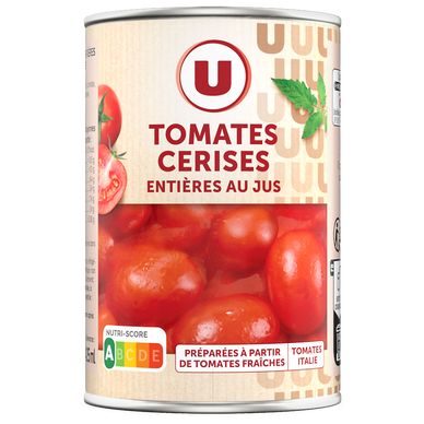 Tomates cerises entières au jus - Boîte de 240g net égoutté