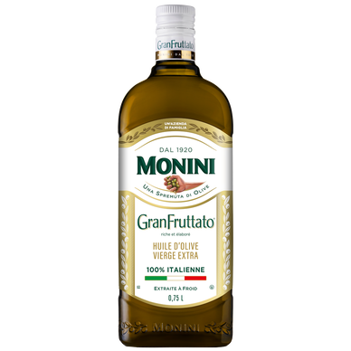 Huile d'olive vierge extra granfruttato MONINI, bouteille de 75cl