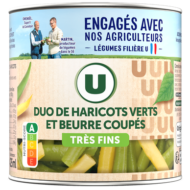 Duo Haricots verts et beurre extra fins - Boîte de 225g net égoutté