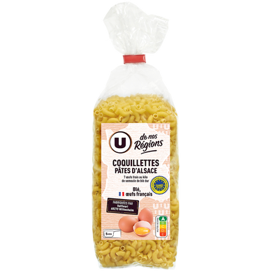 Pâtes Coquillettes aux oeufs IGP d'Alsace, sachet 250g