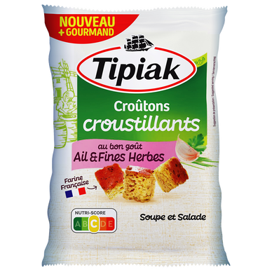 Croûtons salade ail & fines herbes TIPIAK, 100g