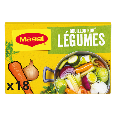 Bouillon cube légumes MAGGI, boite de 18 cubes, 180g
