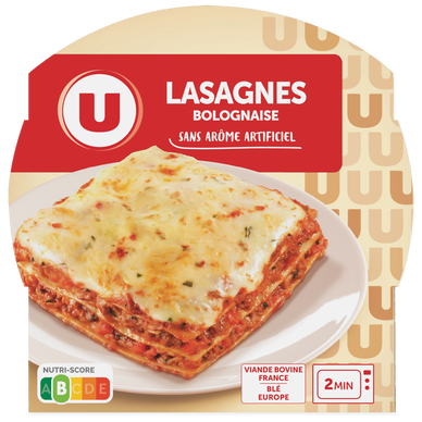 Plat cuisiné Lasagnes à la bolognaise barquette micro-ondable, 300g