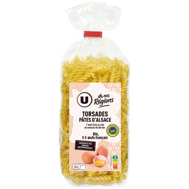 Pâtes Torsade IGP d'Alsace aux oeufs -Sachet 250g
